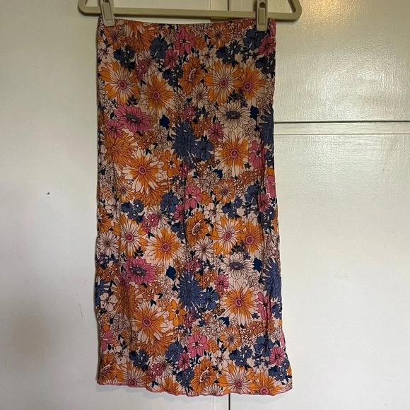 Urban Outfitters Bright Floral Midi Skirt Size Medium - Picture 1 of 9